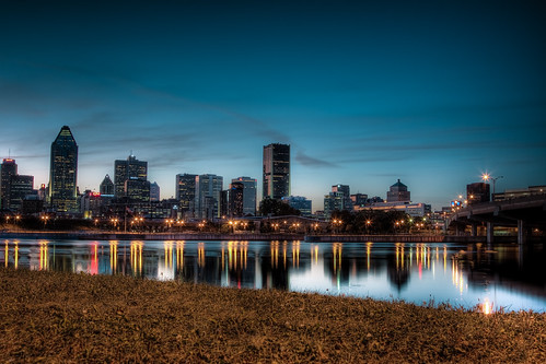 sunset canada skyline night canon canal cityscape quebec dusk montreal canondslr hdr lightroom lachinecanal photomatix 50d canonef24105mmf4lisusm peelbasin canoneos50d pwpartlycloudy