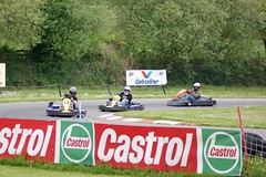 Père et fils en compétition sur la piste de Kart - Mortain (50) - France - Vacances mai 2009 - Photo of Chaulieu