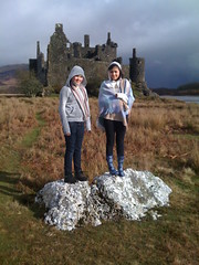Mairi and Caiti at Kilchurn Castle