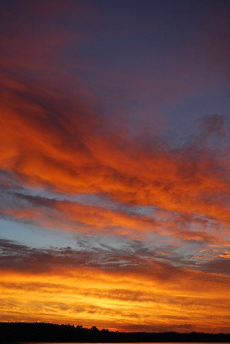 sunset sky lake minnesota clouds