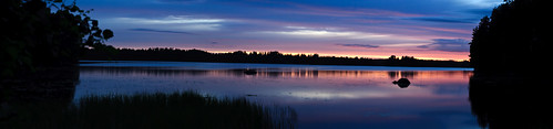 sunset summer sky panorama lake nature night clouds finland evening still nikond80