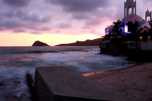 ocean travel sunset sea sky reflection beach water clouds canon mexico eos lights sand rocks long exposure xsi mazatlán