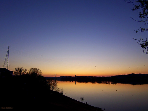 bridge blue sunset orange reflection tower silhouette river twilight wv oh ohioriver rcvernors