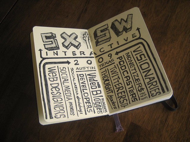 SXSWi 2009: Sketchnotes: First Spread
