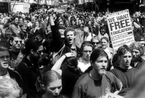 Student protest Auckland 16Oct1997