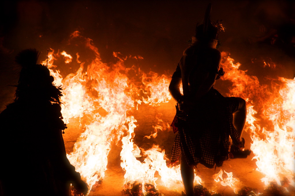 Hanuman Dances Through Fire In Bali