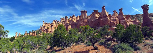 sky panorama newmexico southwest nature america landscape rocks redrocks badlands navajo canyons hoodoos
