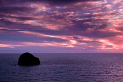 Sunset over Gull Rock, Trebarwith Strand