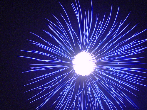 Electrical Blue Firestorm with Silver Orb - Epic Fireworks