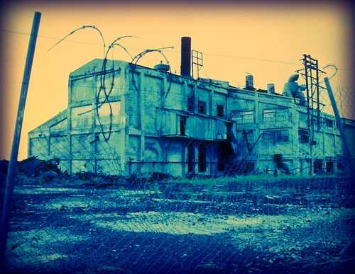 old travel blue arizona green abandoned industry film architecture analog fence industrial decay crossprocess grunge barbedwire weathered fairchild mcnary notrespassing keepout lumbermill mamiyarz67 ericfairchild efphoto fairchildphoto ©ericfairchild
