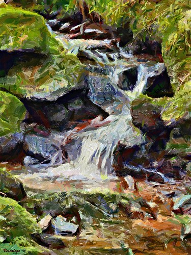 water stone geotagged austria waterfall digitalpainting corelpainter styria graphicstablet forestbrook waldbach mygearandme