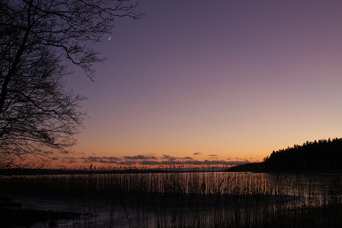 sunset moon lake finland landscape view newyearseve karjaa pohja canoneos450d
