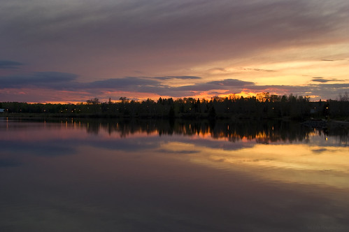 sunset sky reflection water thunderbay d40 nikond40 tamron18270mm
