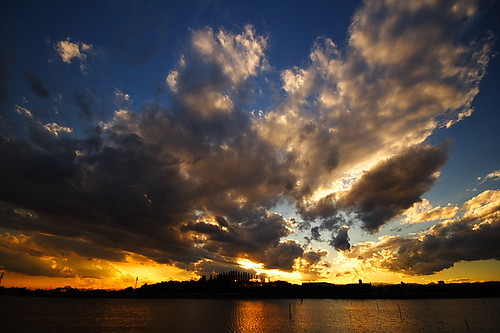 sunset sky lake japan clouds evening twilight saitama kawagoe eveningview skytheme isanuma lakeisanuma