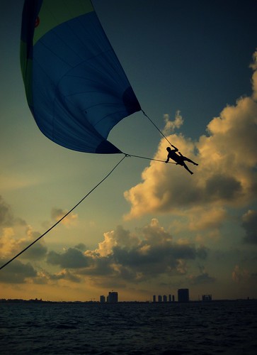 ocean city sunset sea sky water clouds mexico fun boat fly crazy scary carribean parasail cancun parachute adventurous