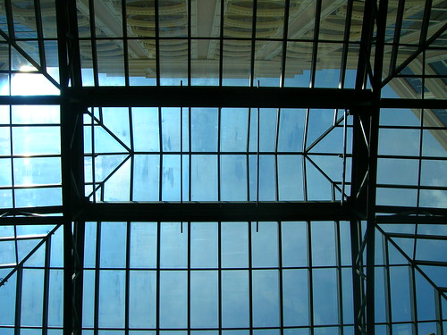 blue sky window glass view skylight casino lookingup biloxi beaurivage missississpi