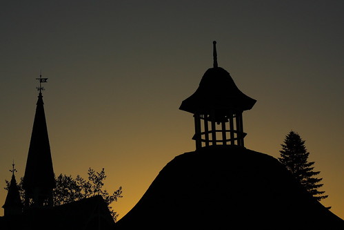 sunset pinetree vermont sundown dusk gazebo steeple vt randolph silhoueete canon40d