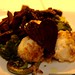 belated mother's day dinner for rachel   garlic scallops over fiddlehead ferns, morel mushrooms, beets &  broccoli    MG 3614