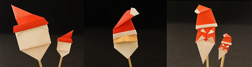 Origami Santa's face (Fumiaki Shingu) - Origami Santa's face (name designer?) - Origami Happy Santa (John Smith)