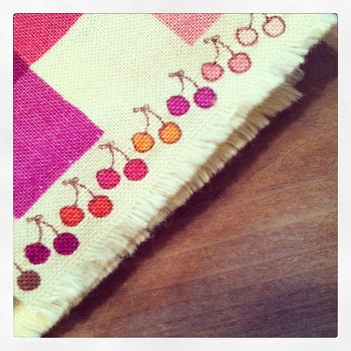 Cute little cherry selvage of Avant-Garden fabric by Momo for Moda.