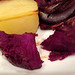 Closeup. Divine texture of a purple sweet potato