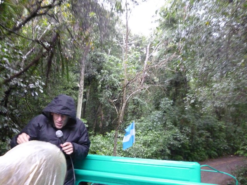 Walking in the rain in Iguazu Park