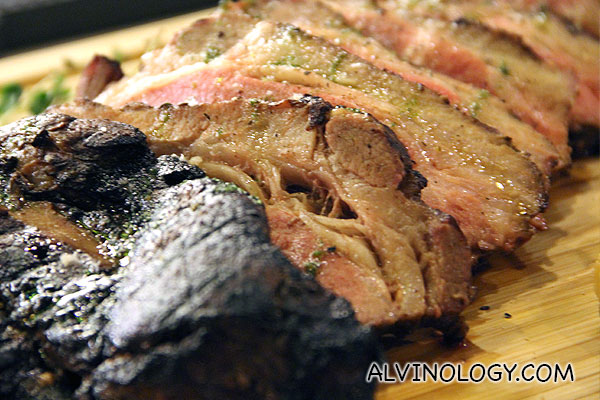 Close-up shot of the pork 