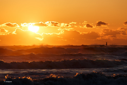 ocean morning blue red sea sky orange color japan canon landscape gold wave 日本 海岸 海 fukushima iwaki morningglow 福島 福島県 fineweather 2013 eos6d いわき市 70300f456l