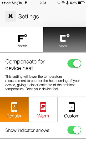 Thermodo iOS App - Temperature Settings