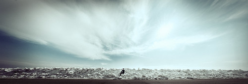 winter panorama selfportrait snow clouds spring michigan 2014