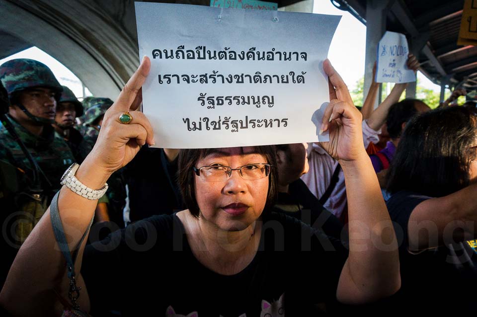 Thailand 12th military coup d'etat  - Anti Coup Protest @ Bangkok, Thailand