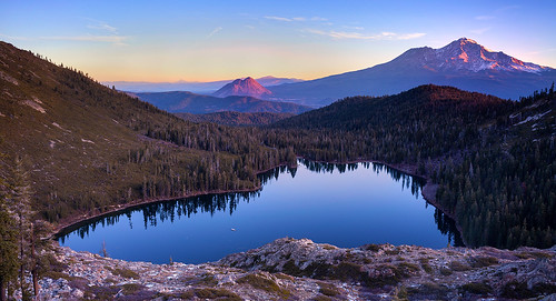 california trees lake reflection sunrise dawn heart mtshasta castlelake pwpartlycloudy