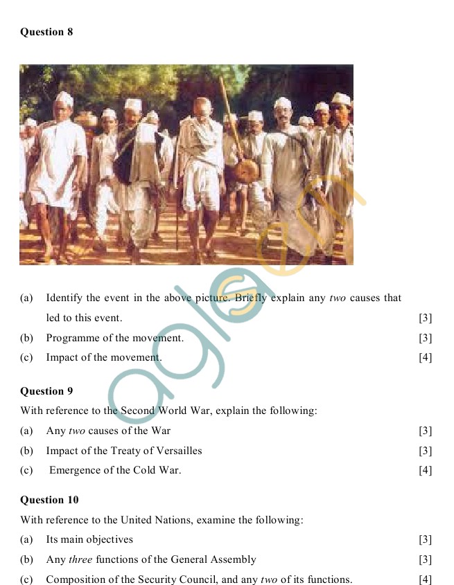ICSE Class 10 History & Civics Sample Paper (H.C.G. – Paper – 1)