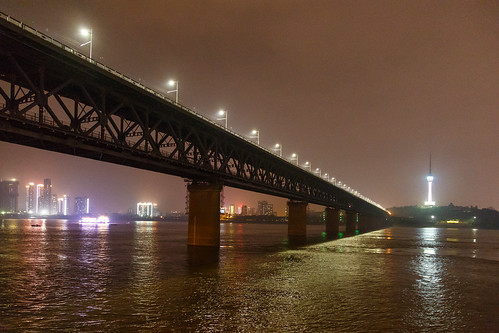 china bridge night river evening explore yangtzeriver wuhan tvtower hubei changjiang number1 wuchang hanyang iso12800 yangtzenumber1bridge