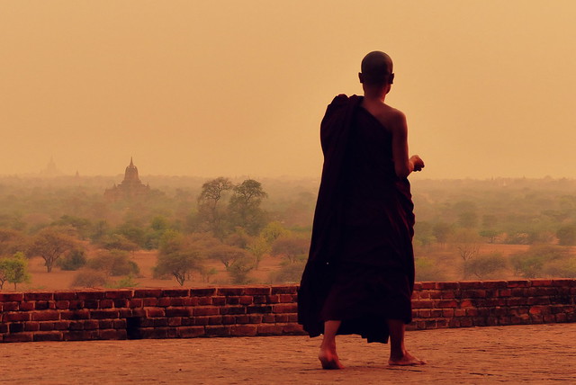 A Buddhist monk in Bagan