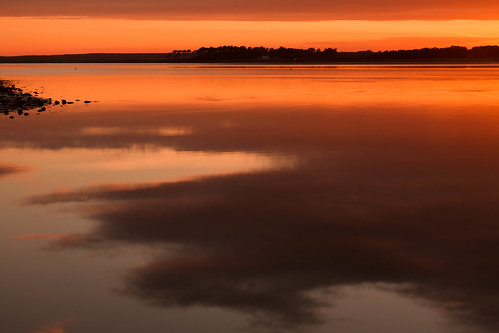 sunset seascape wales reflections landscape caernarfon