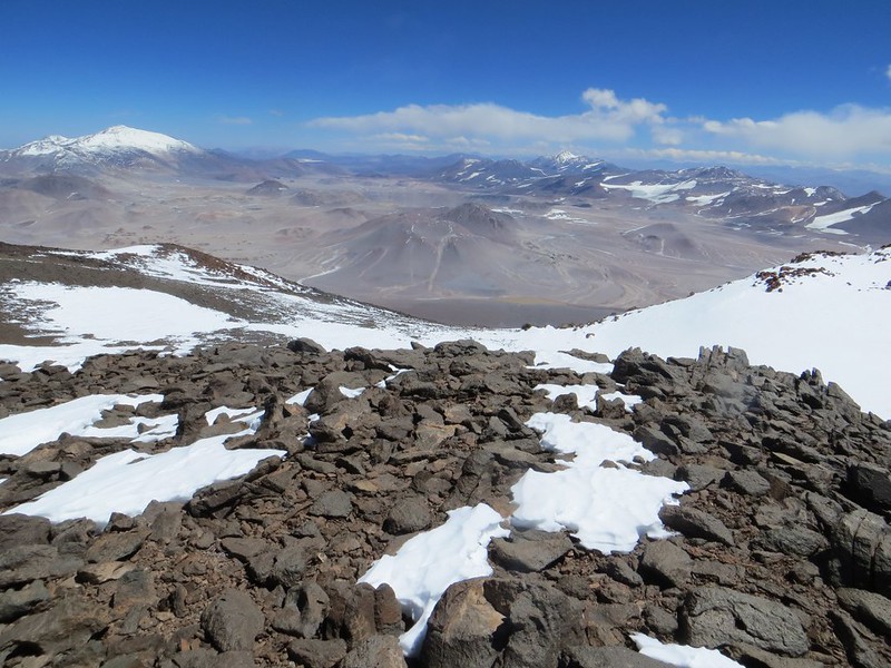 Looking south from the UPAME summit (6800m) of Pissis