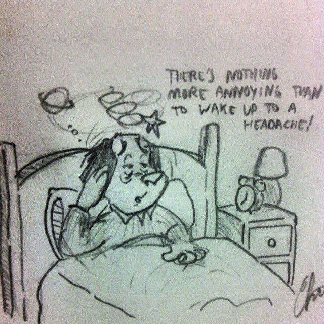 doodle #drawing #headache #cartoon #dog #bed #awake #sleep #bedroom # ...