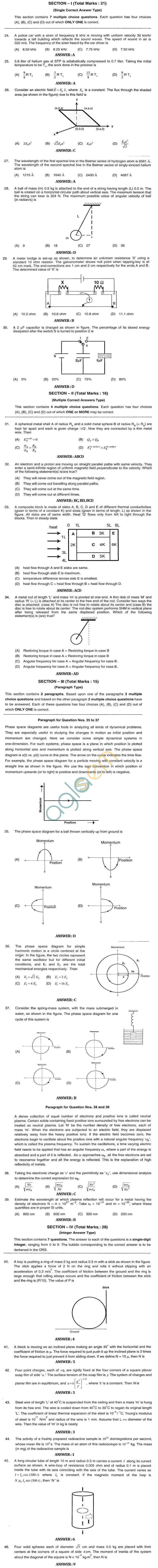 JEE Advanced 2017 Physics Practice Papers