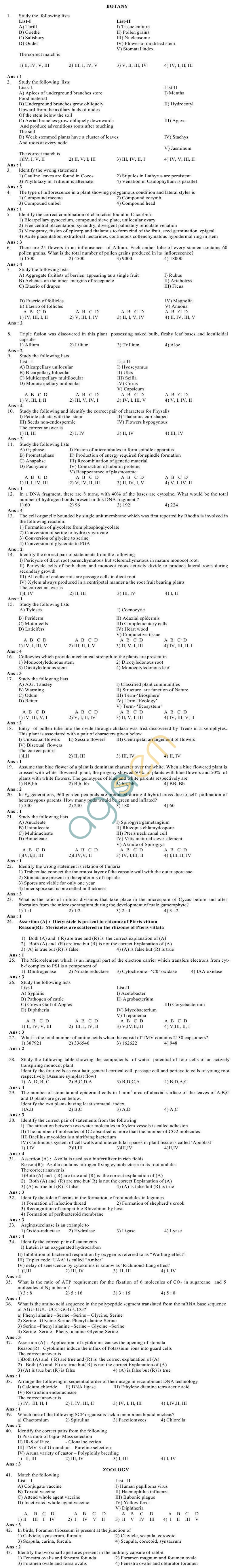 EAMCET 2013 Agriculture and Medical Question Paper with Solutions