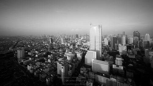 Bangkok Evening in Black and White