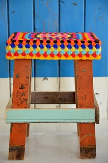 wood & wool stool dunja