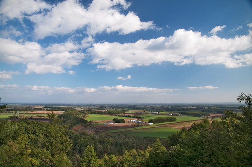blue sky cloud field landscape tokachi