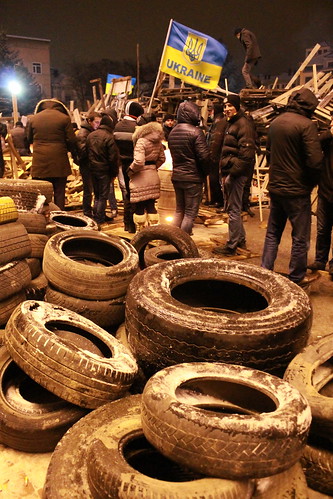 canon protest ukraine tires revolution barricades ivanofrankivsk