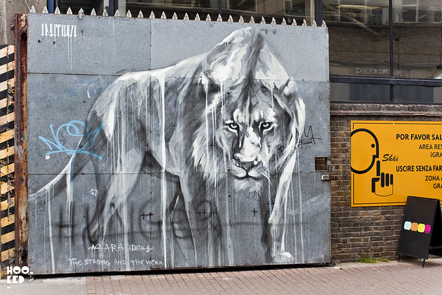 South African street artist Faith47 paints a new mural in East London, UK