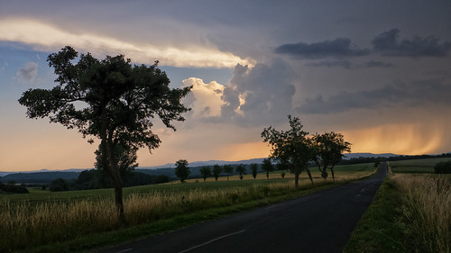 road sunset sky cloud tree field rain landscape evening abend sonnenuntergang outdoor wolke landschaft baum regen strase landwehrhagen derhalbling staufenbergniedersachsen