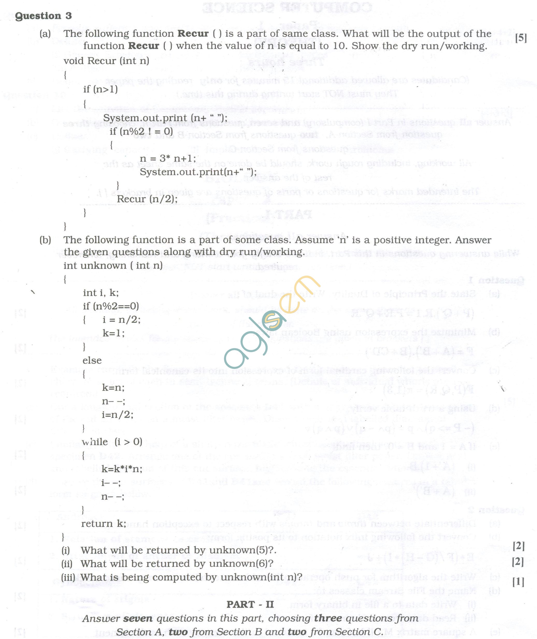 ISC Question Papers 2013 for Class 12 - Computer Science
