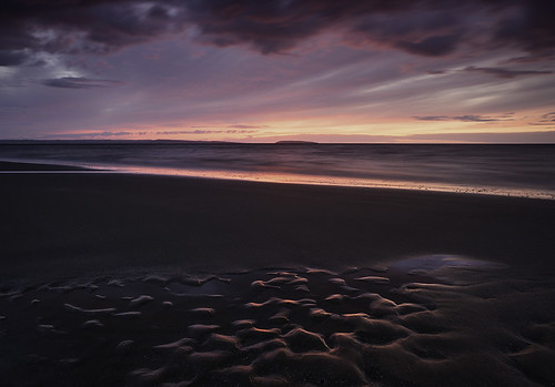 sunset seascape beach wales landscape coast sand moody cloudy shoreline stormy ripples penmaenmawr