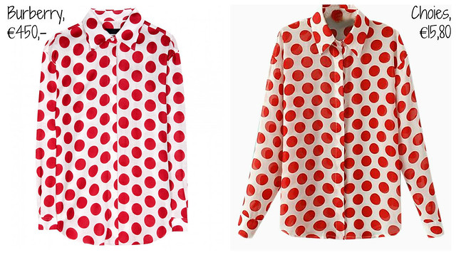 burberry red polka dot shirt