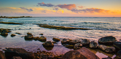 ocean sunset sky orange water clouds hawaii twilight rocks soft relaxing samsung sunsets pacificocean serenity pastels kauai serene southside subtle nx300 imagelogger ditchthedslr